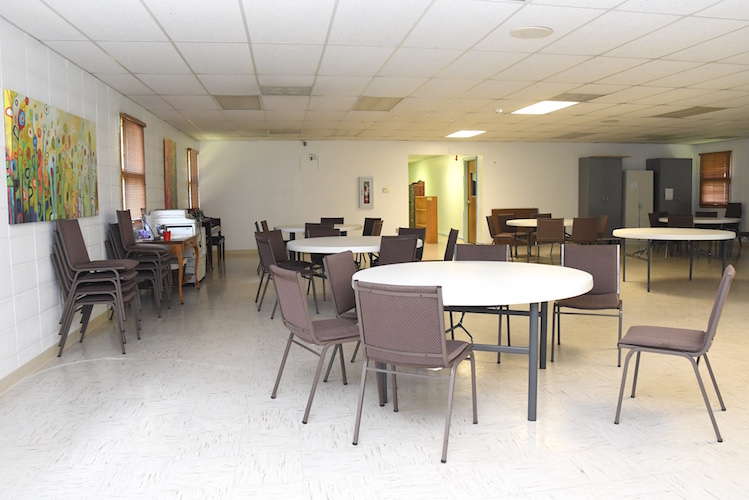 Large meeting room and eating area at the Trinity Neighborhood Center