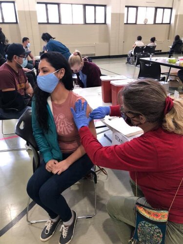 A number of sessions have been set up to offer vaccinations. More than 500 people were vaccinated at this event on March 17, most of them Latinx.