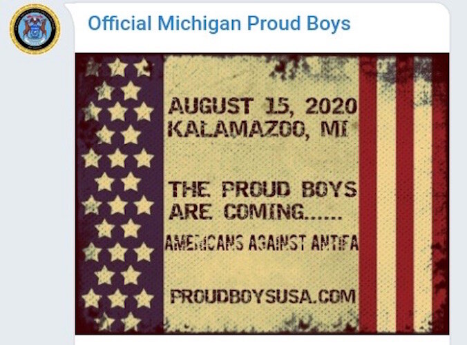 This message threatens Kalamazoo as seen on Signal.