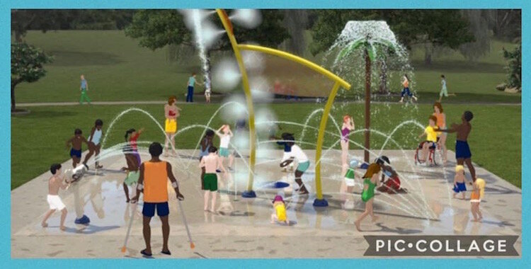 An artist's rendering of the splash pad.