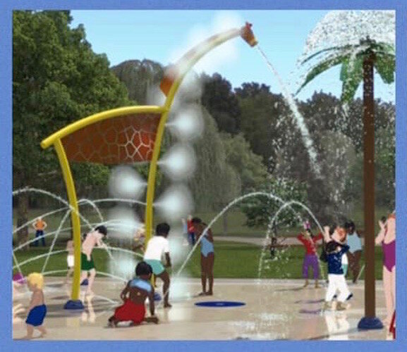 An artist's rendering of the splash pad.