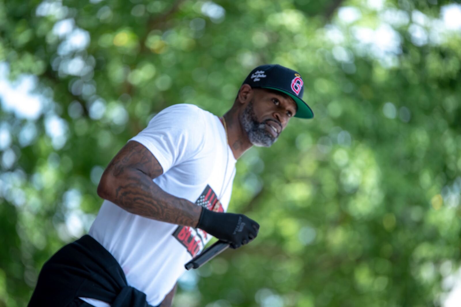 Stephen Jackson a long time friend of George Floyd and former NBA basketball player was in Kalamazoo to speak up for people who have little or no voice in the fight to end police brutality.