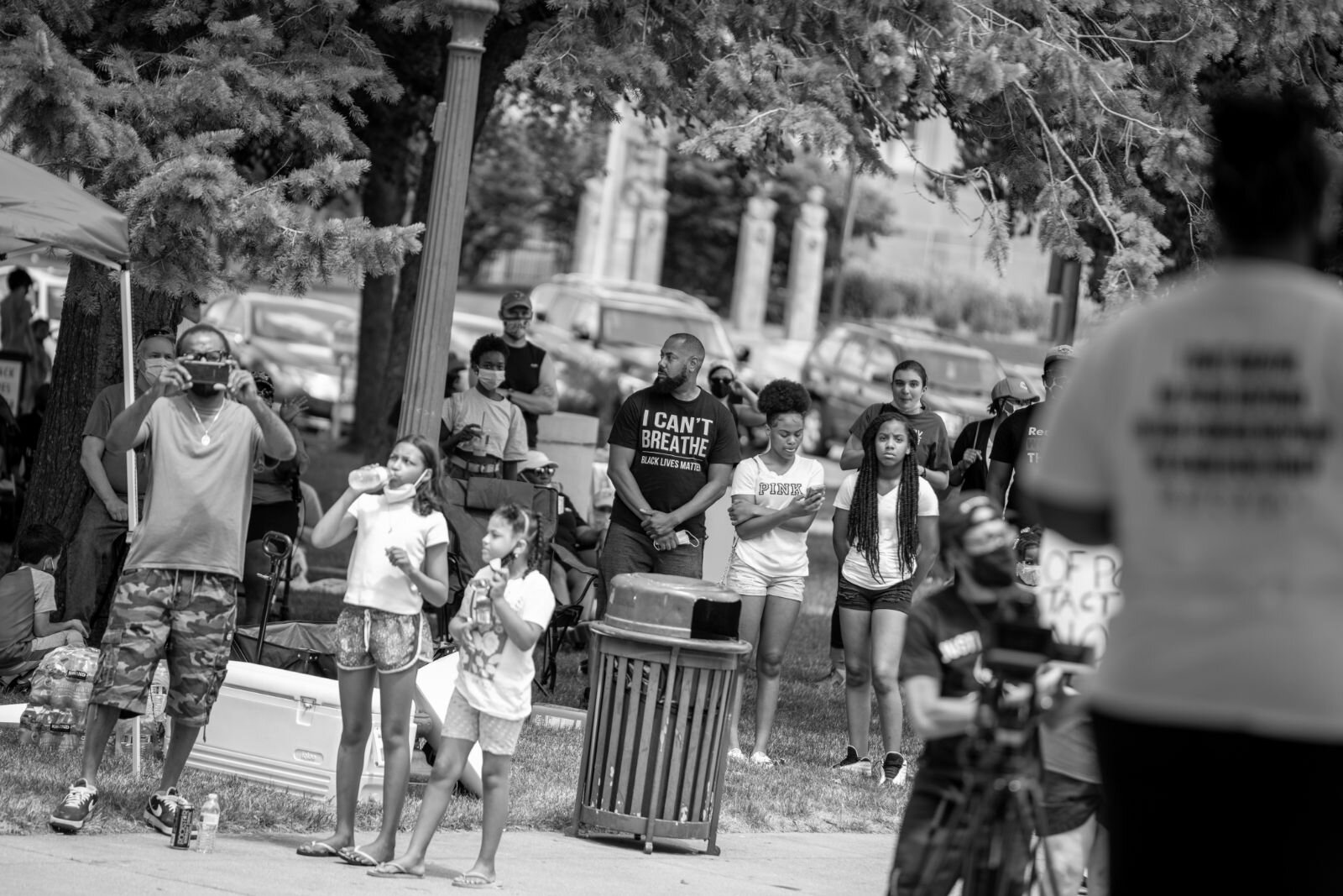 A few hundred people gathered Saturday afternoon in Bronson Park in downtown Kalamazoo for the “Let Your Voice Be Heard” rally and march.