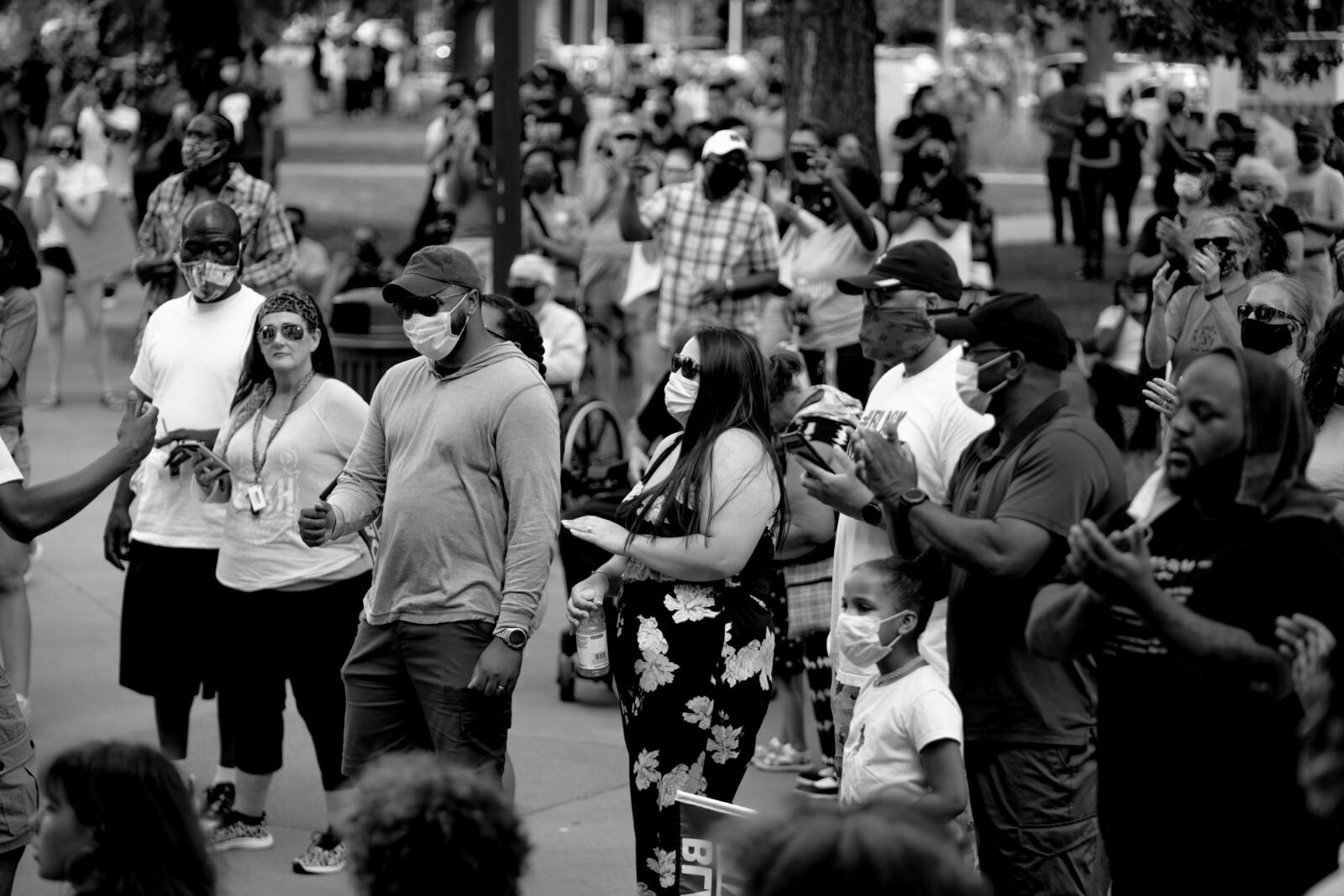 A few hundred people gathered Saturday afternoon in Bronson Park in downtown Kalamazoo for the “Let Your Voice Be Heard” rally and march.