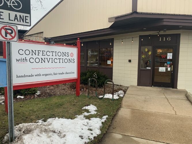 Confections with Convictions is a small shop located at 116 W. Crosstown Parkway.