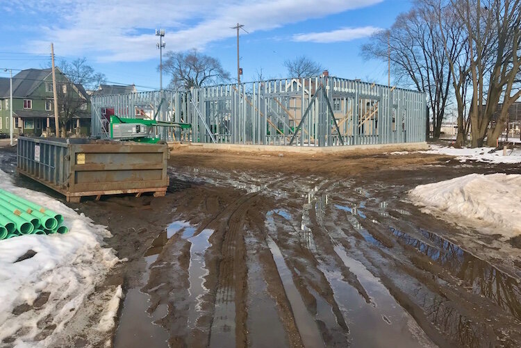 Each of the two buildings in the $4 million Westgate Commons project is to have one handicapped-accessible apartment on its ground level and four apartments on each of its two upper floors.  