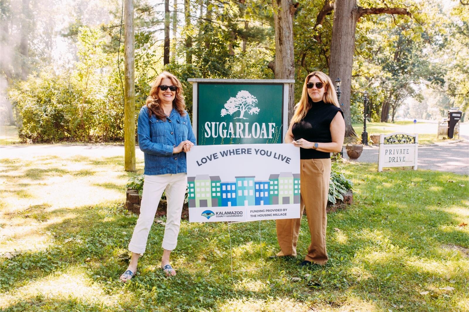 Mary Balkema and Willa DiTaranto are enthusiastic about housing going in at Sugarloaf mobile home park.