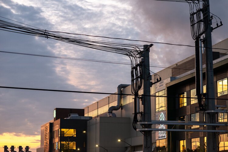 Sunrise near the Graphic Packaging facility.
