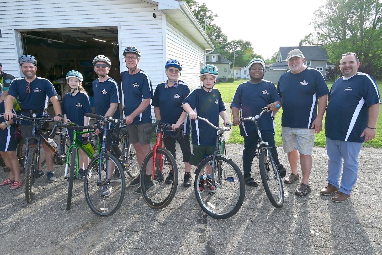 Freehub Cycle Club students and their mentors get ready to ride.