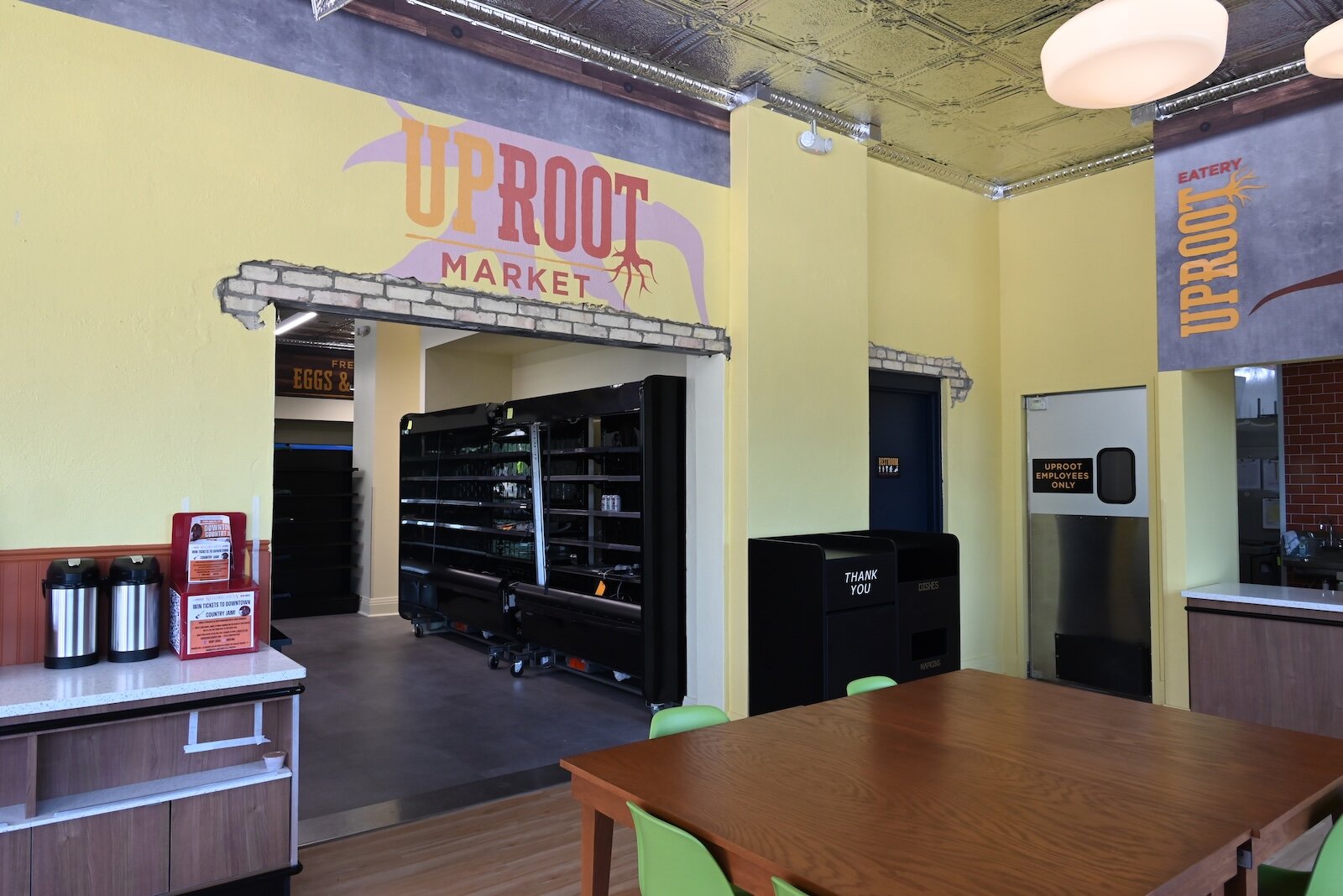 Inside the eatery portion of the Uproot Market and Eatery