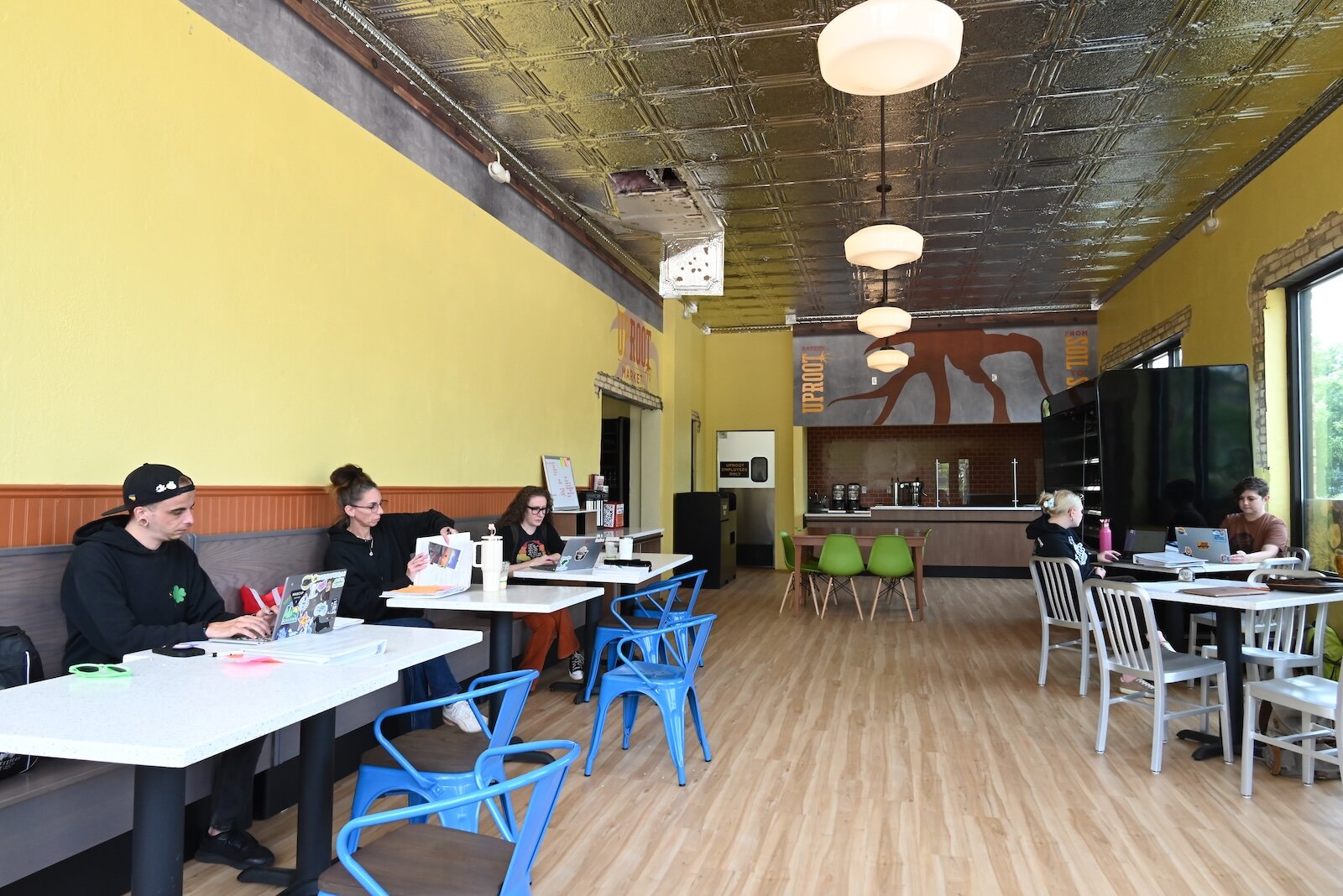Inside the eatery portion of the Uproot Market and Eatery