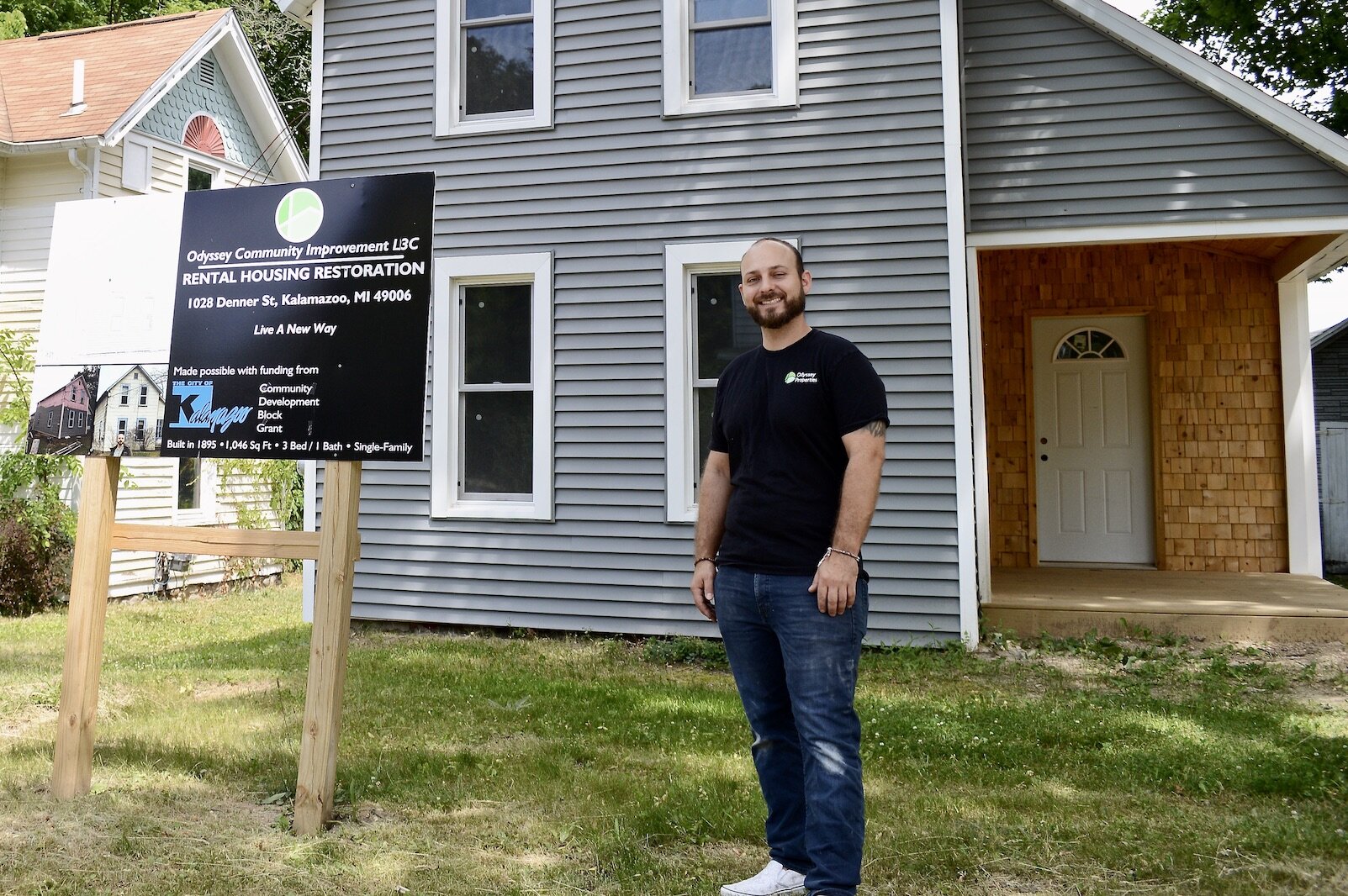 Jake Tardani's Odyssey Properties has added new siding, windows and doors to what was a dilapidated house at 1028 Denner St.