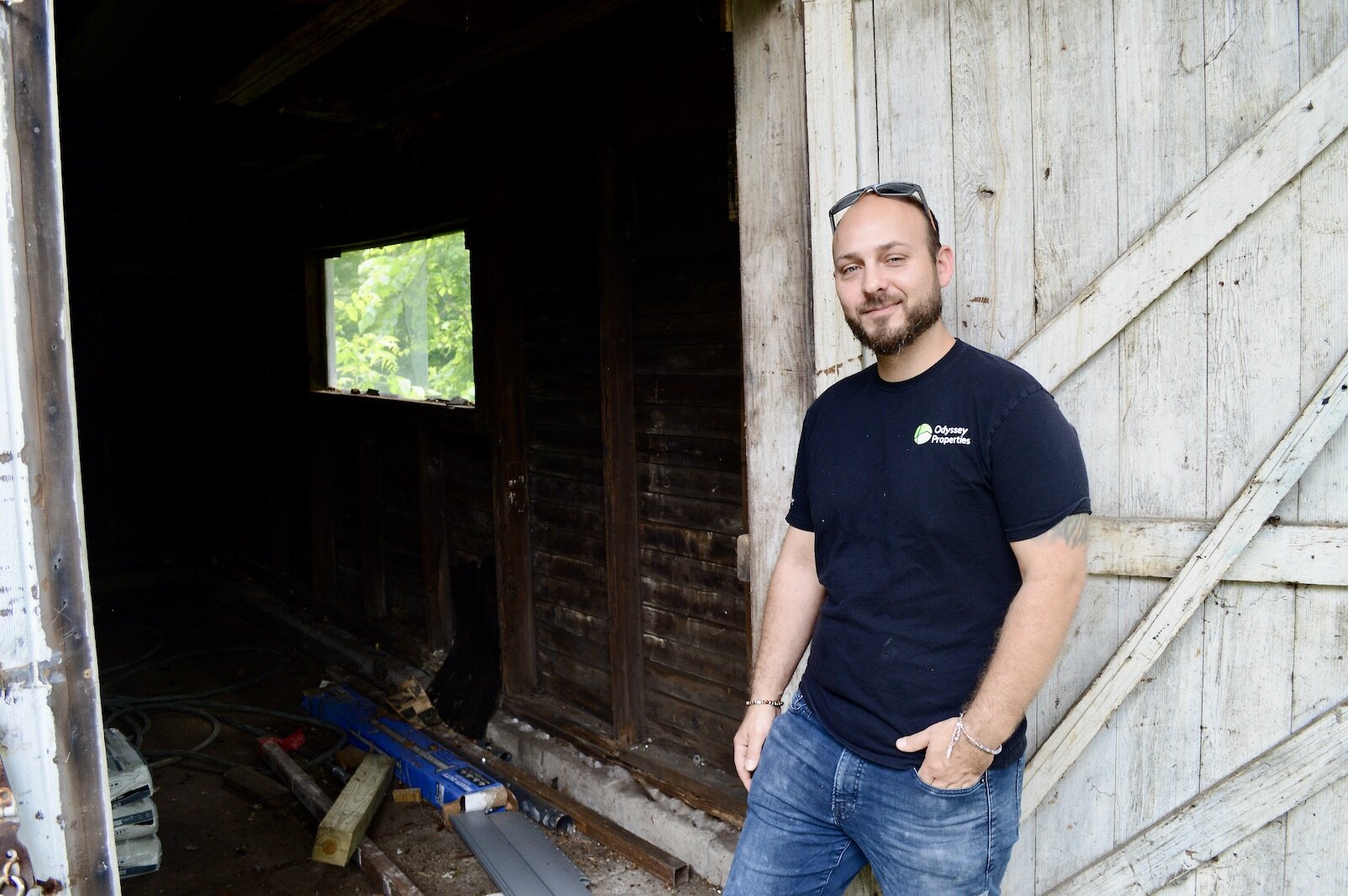 Jake Tardani says, thanks to changes in the city's ordinance on additional dwelling units, this garage at 1028 Denner St. can be made into a small house with one bedroom, living room, kitchen and bathroom.