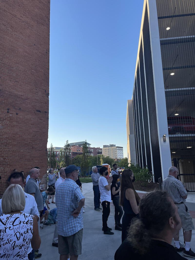 About 80 to 90 people turned out to learn about plans for the new Haymarket Plaza and placemaking in downtown Kalamazoo.