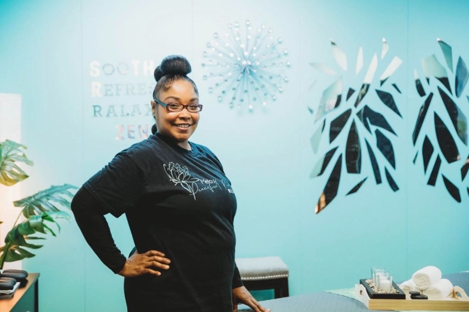 Jamila Mullen says, an "important motivation for starting my business was to provide healing therapy for the black community who suffer from underlying illnesses, various health conditions & carry heavy levels of stress & pain."