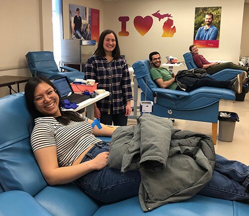During the coronavirus pandemic, students have stepped up to donate blood.