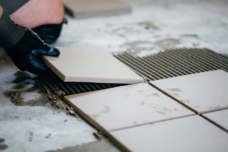 FInishing up the tile work at the newest Water Street Coffee Joint