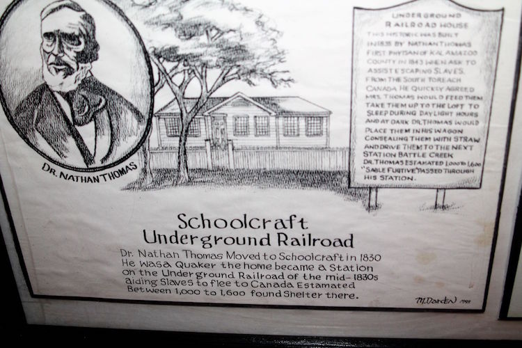 A piece of underground railroad memorabilia from Schoolcraft.