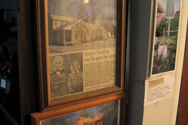 A local newspaper clipping commemorating Oshtemo’s first black settlers Enoch and Deborah Harris.  