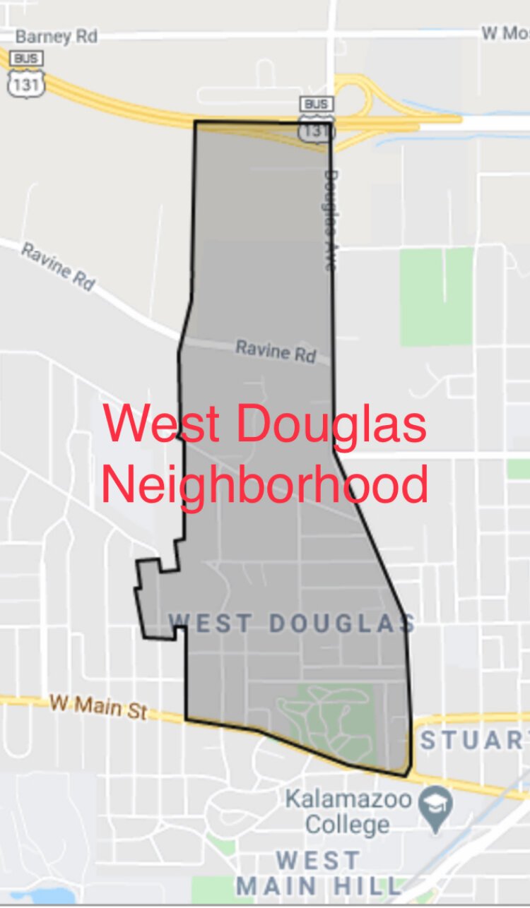 One of Kalamazoo’s smallest communities gets its name and its linear configuration from its eastern border, Douglas Avenue.