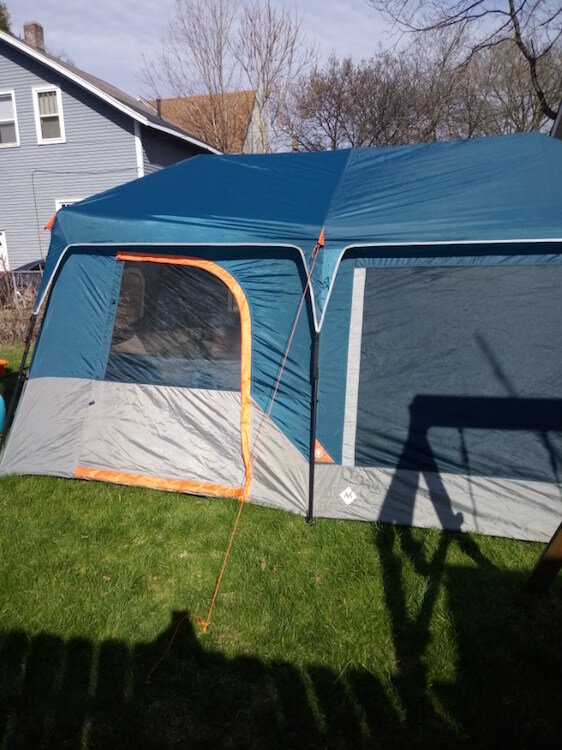 Michael Wilder had a family member sent up this tent for his family to enjoy while Wilder was quarantined indoors. 