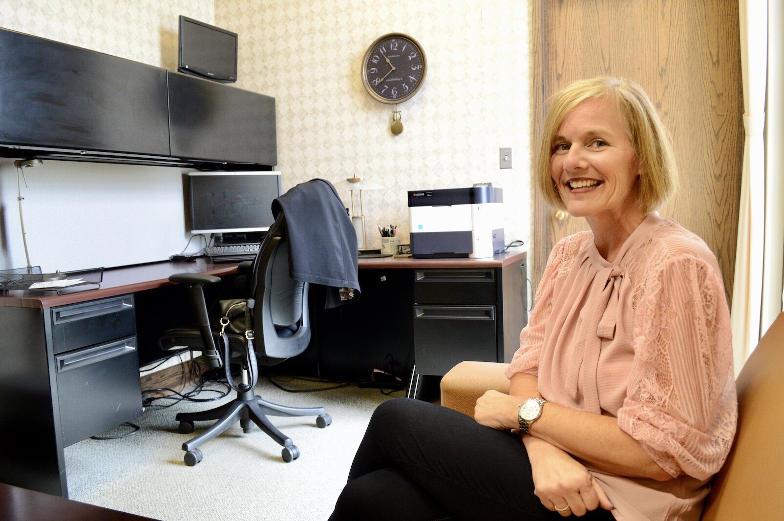Laura Zervic in her new office as Kalamazoo Civic Theatre's executive director.