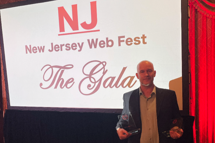 Huron City Radio creator Daniel Williams, pictured here at the New Jersey Web Fest awards ceremony on Sunday, Sept. 19.