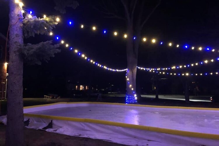 The ice rink at Heritage Square in Marine City