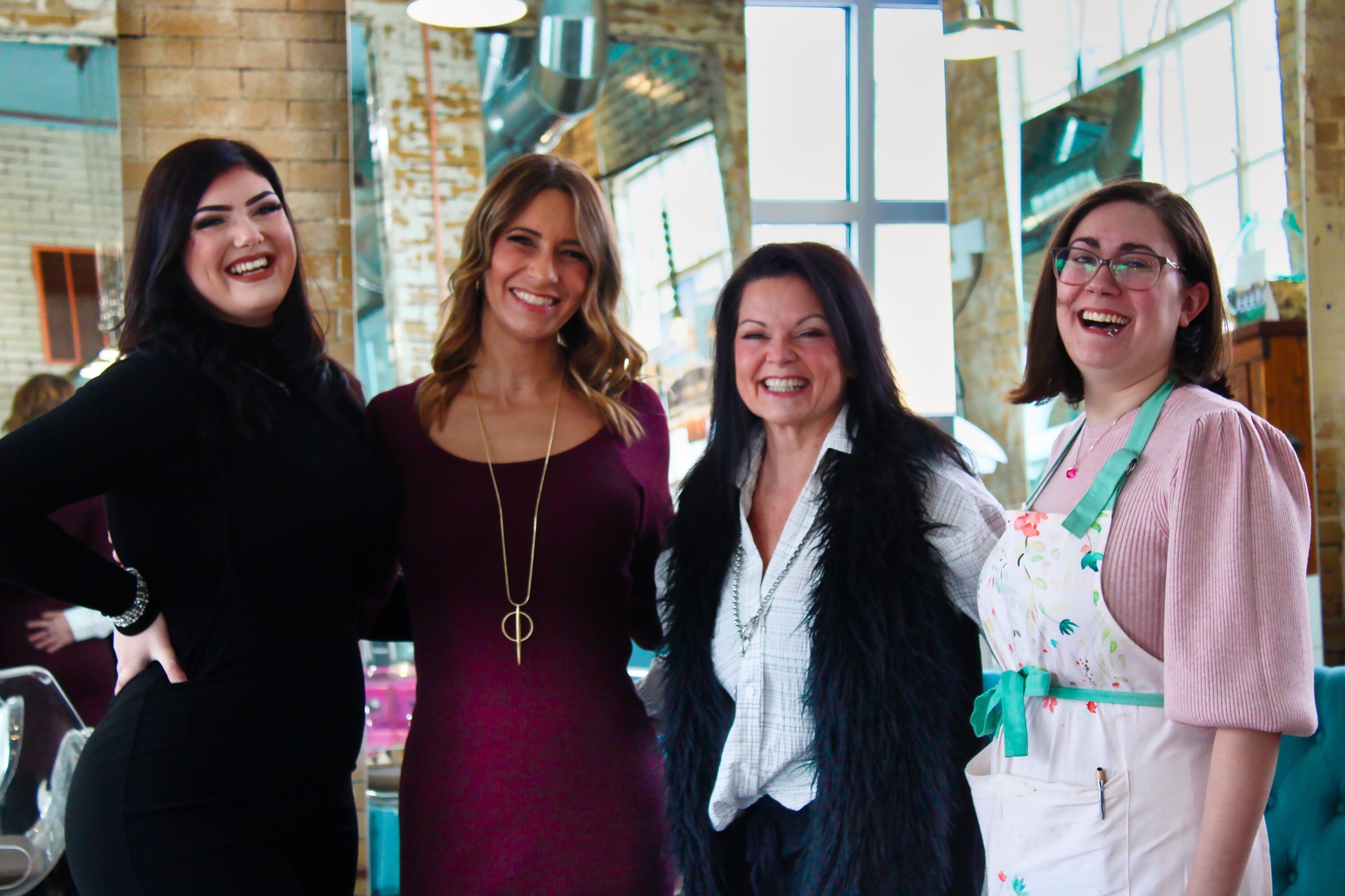 The team at The Standard… No Gas, from left to right: Natalie May, Kelli Renee, owner AJ Woodruff, and Celina Shaver.