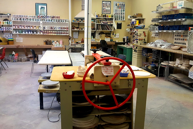 The pottery studio at Studio 1219.