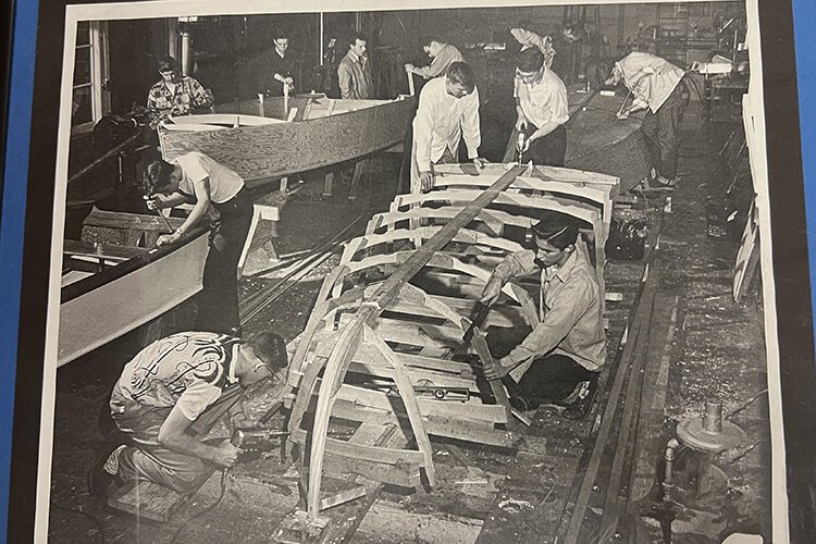 From 1947 through the early 1960s, Algonac High School offered a boat building program in its curriculum.