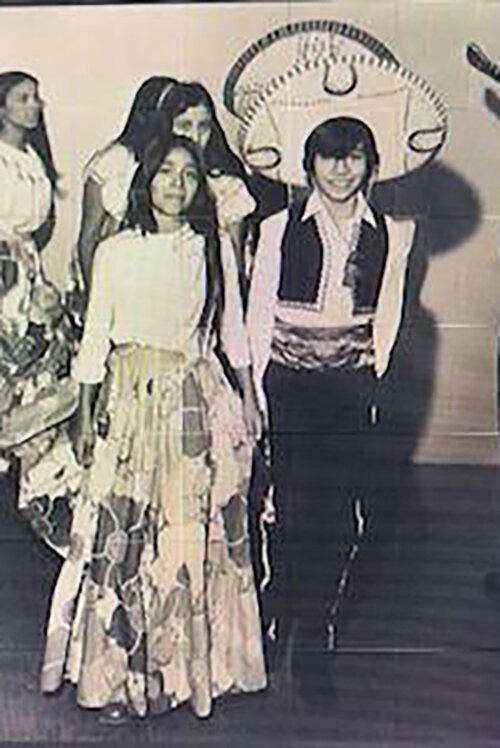 Siblings Cindy and Alexander Reyna at the former Our Lady of Guadalupe Hispanic Mission in 1971.