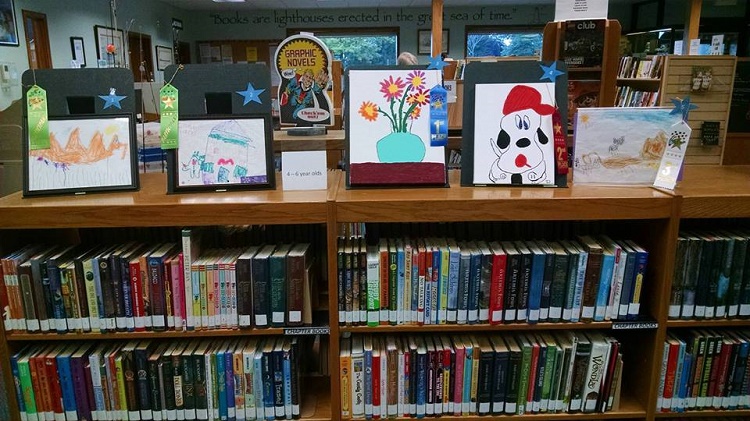 The Algonac/Clay Library sponsors a children's art show before the Algonac Art Fair