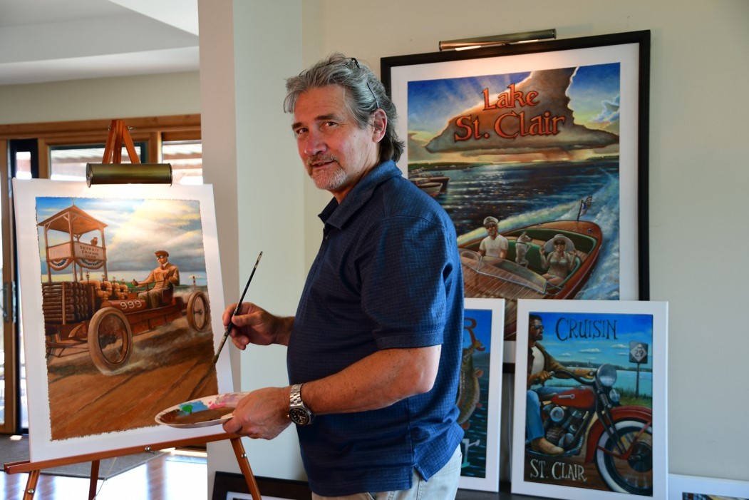 Artist Brady Harris loves meeting new people at art fairs.