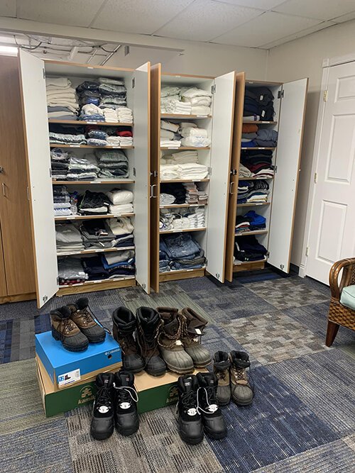 A closet at Blue Water Area Rescue Mission is filled with clothing and other essential items donated by members of the community.