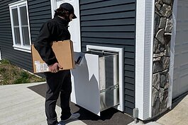 The Receptor securely receives packages and deliveries.