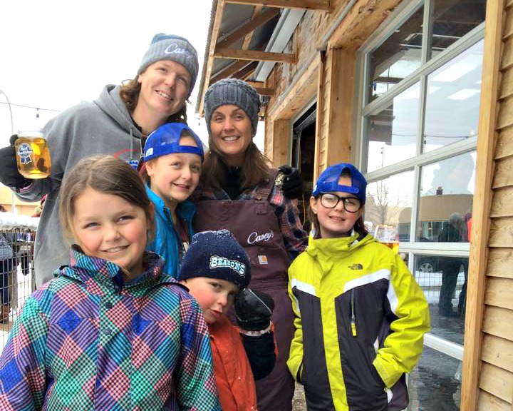 The Harris family outside Casey's.