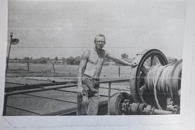 Cecil Harvey on the S.S Maryland in 1959, where he worked as a Deck Watch.