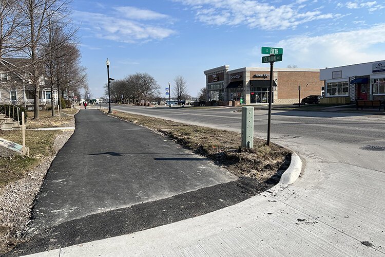 The new mile-long trail runs right toward downtown St. Clair.