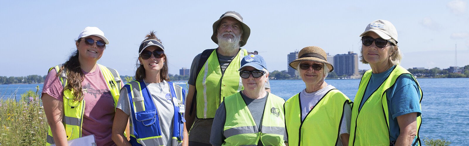 Friends of the St. Clair River staff and volunteers (from left) Lily Smalstig, Melissa Kivel, Mark Harrison, Chris Danner, Ruth Habalewsky, and Barb Ford.