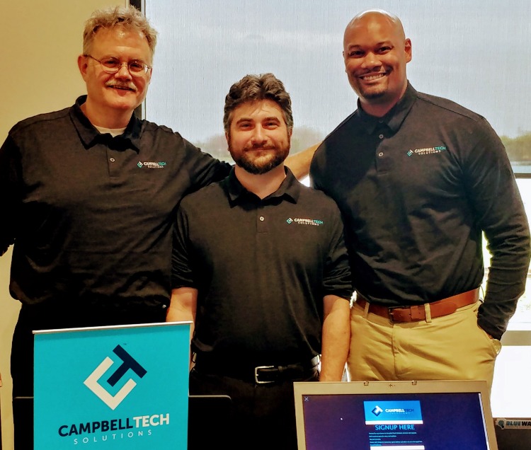 Joe Vandervest, Shawn Delano, and Jacob Brown at the Blue Water Business Expo.