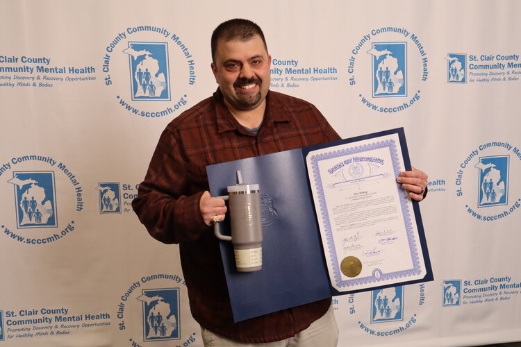 John Fleming, Station Manager and Digital Media Producer of Thumbcoast.tv, receives the Communications Award for his work producing the Healthy Minds, Healthy Bodies video series in collaboration with SCCCMH, as well as his work mentoring students.