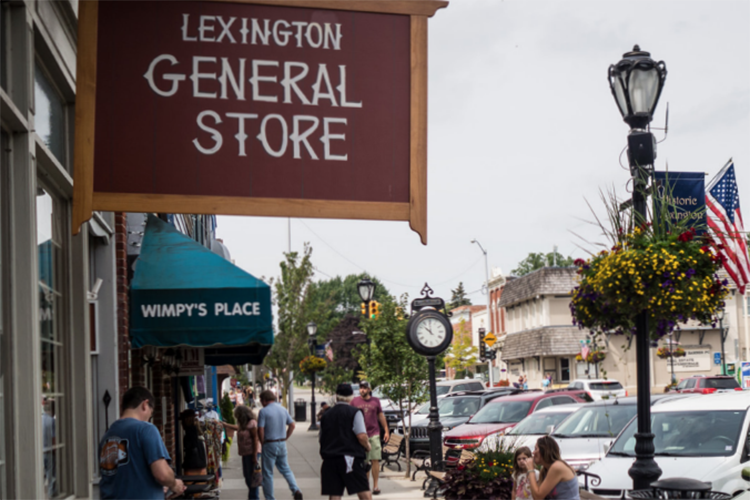 Downtown businesses in the Village of Lexington.