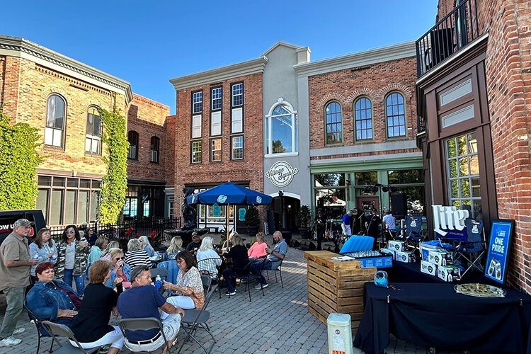 Lexington Village Square during one of the summer's Pub Patio Parties.