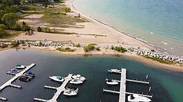 Lexington Beach along Lake Huron is located adjacent to Lexington State Harbor.
