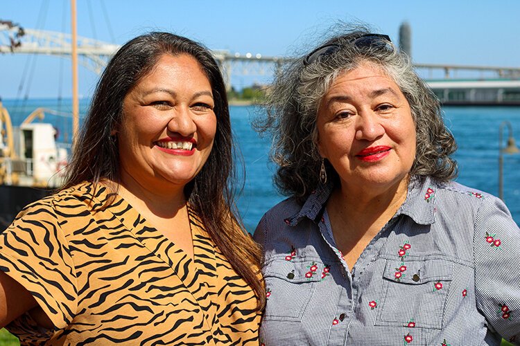 Irene Michels (right) poses for a photo with her youngest sister, Maggie Toole.