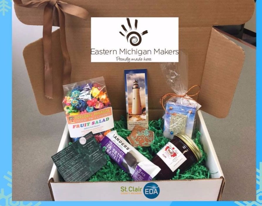 Four Makers Boxes are created each year and contain specialty goods from local businesses.