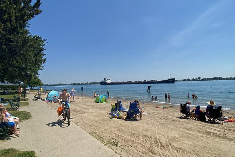 Marine City Beach in Marine City, Michigan.