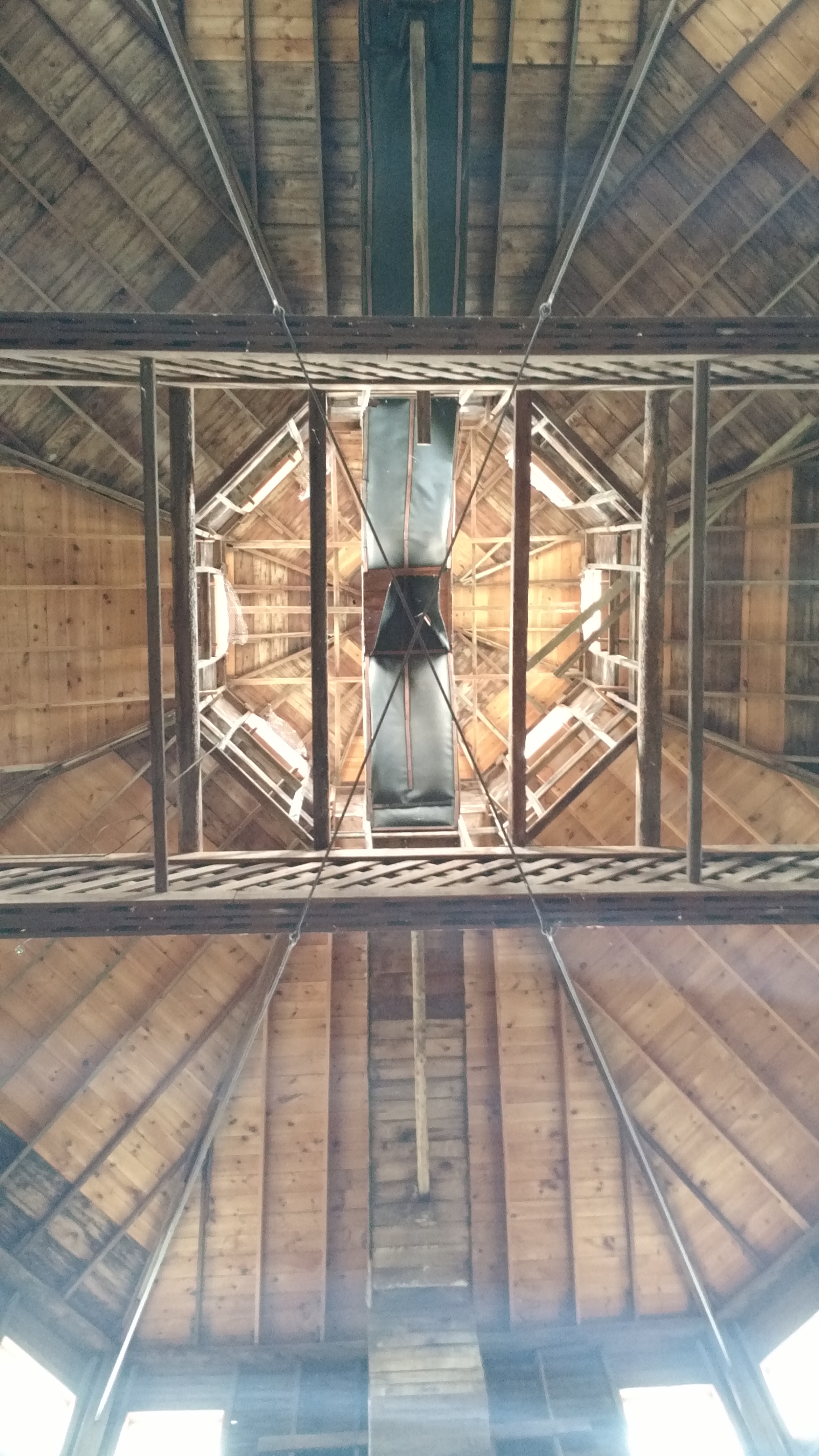 A unique view from inside the Octagon Barn