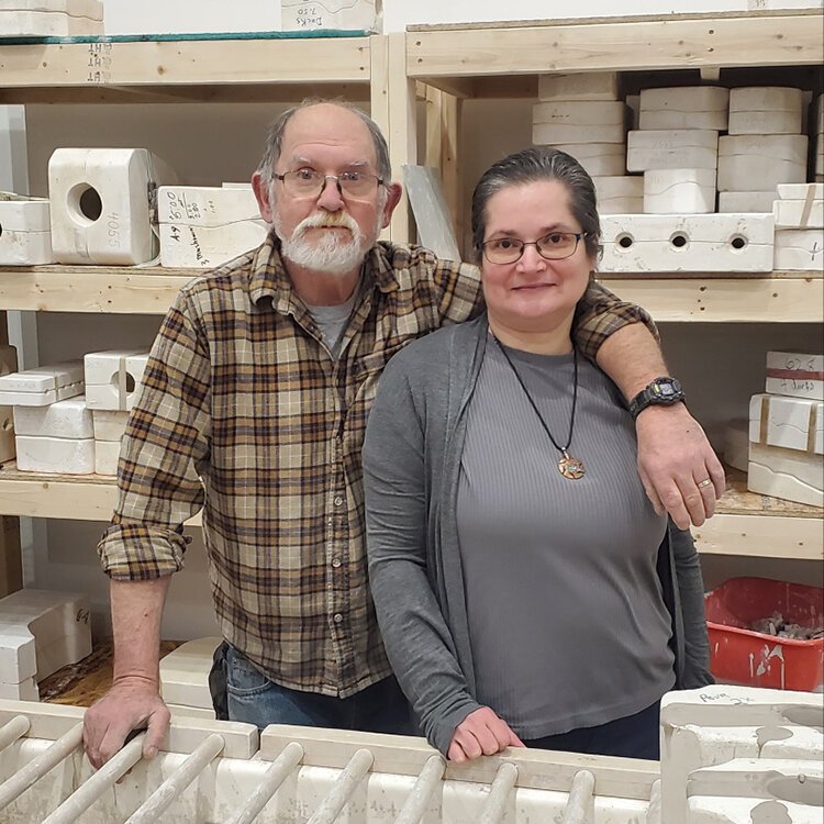 Harold “Hutch” and Kris Hutchinson, owners of A Little Hobby Ceramics Studio.